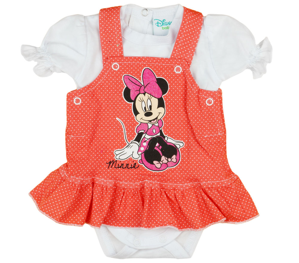 babashop.hu - Disney Minnie 2 részes, kantáros szoknyás baba szett