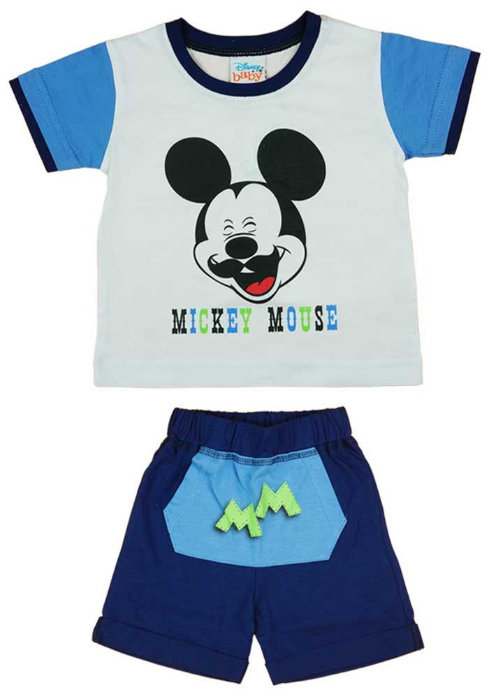 babashop.hu - Disney Mickey bajusz mintás 2 részes fiú nyári szett
