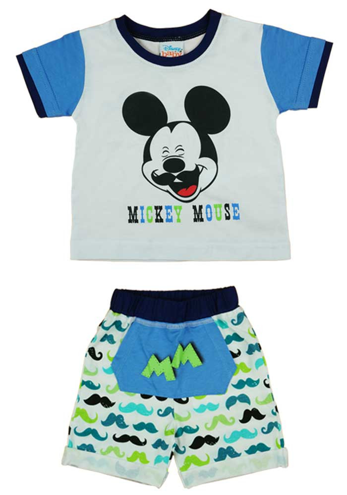 babashop.hu - Disney Mickey bajusz mintás 2 részes fiú nyári szett