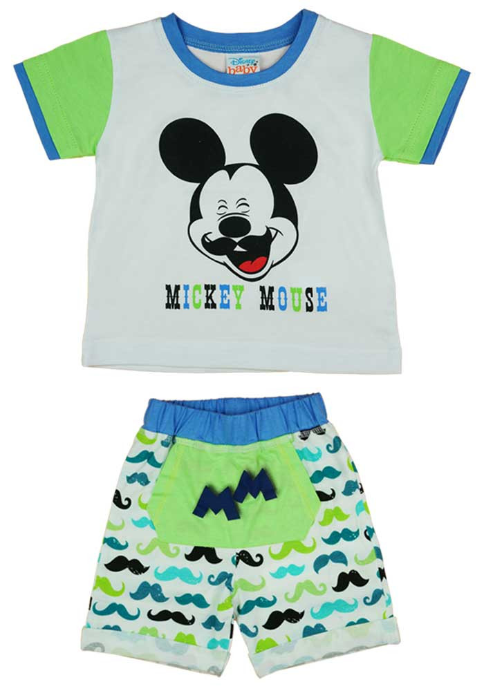 babashop.hu - Disney Mickey bajusz mintás 2 részes fiú nyári szett
