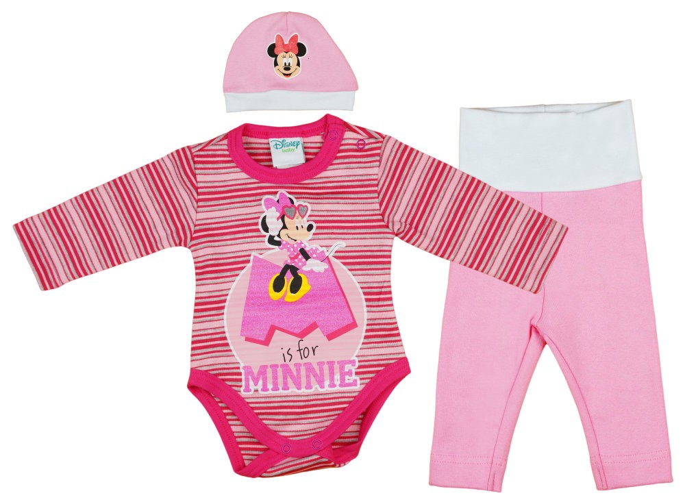 babashop.hu - Disney Minnie 3 részes (sapka+nadrág+body) szett glitterrel