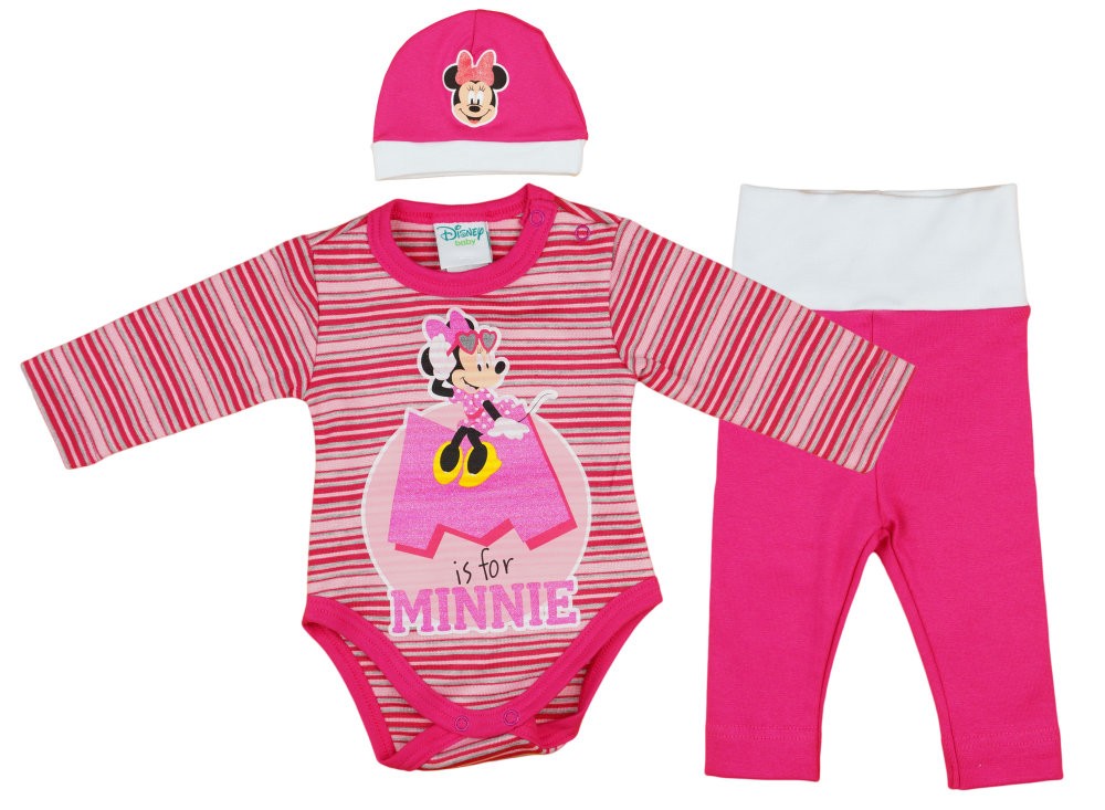 babashop.hu - Disney Minnie 3 részes (sapka+nadrág+body) szett glitterrel