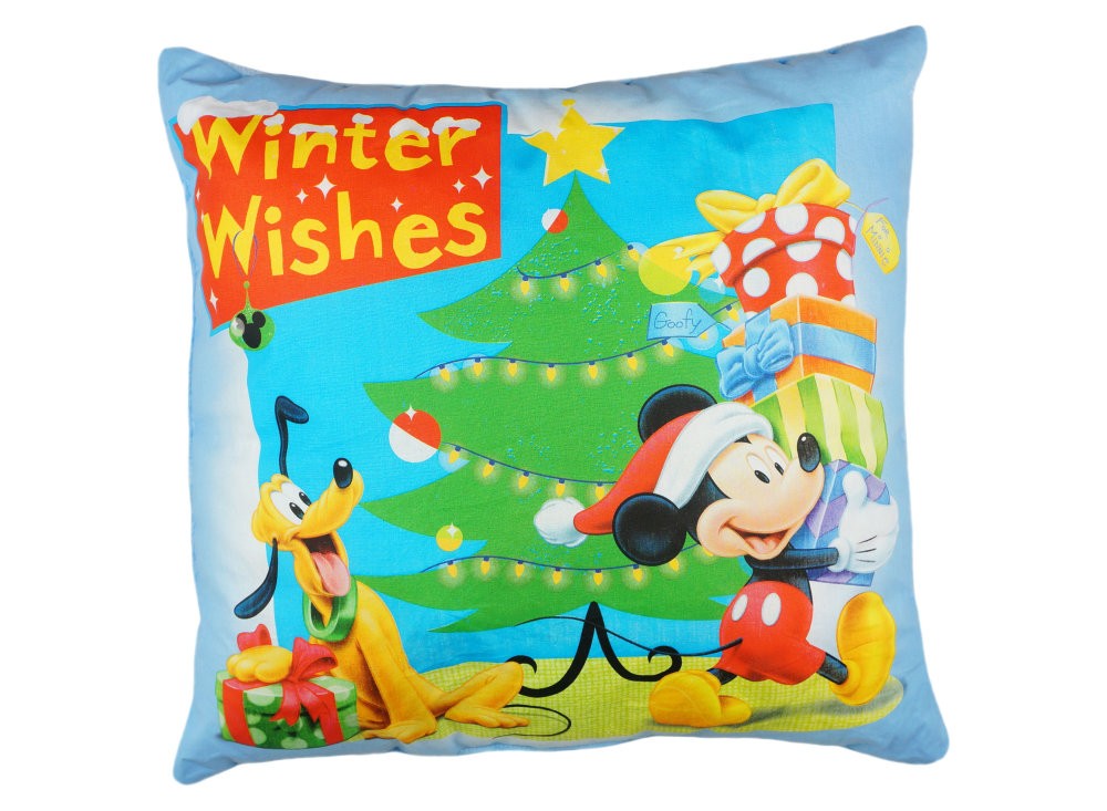 babashop.hu - Disney Mickey és Plútó wellsoft/pamut díszpárna Karácsony