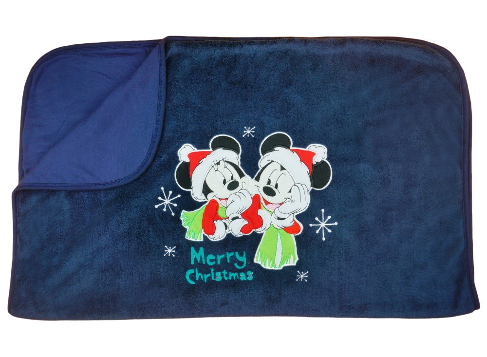 babashop.hu - Disney Mickey és Minnie pamut-wellsoft takaró Karácsony (70x90)