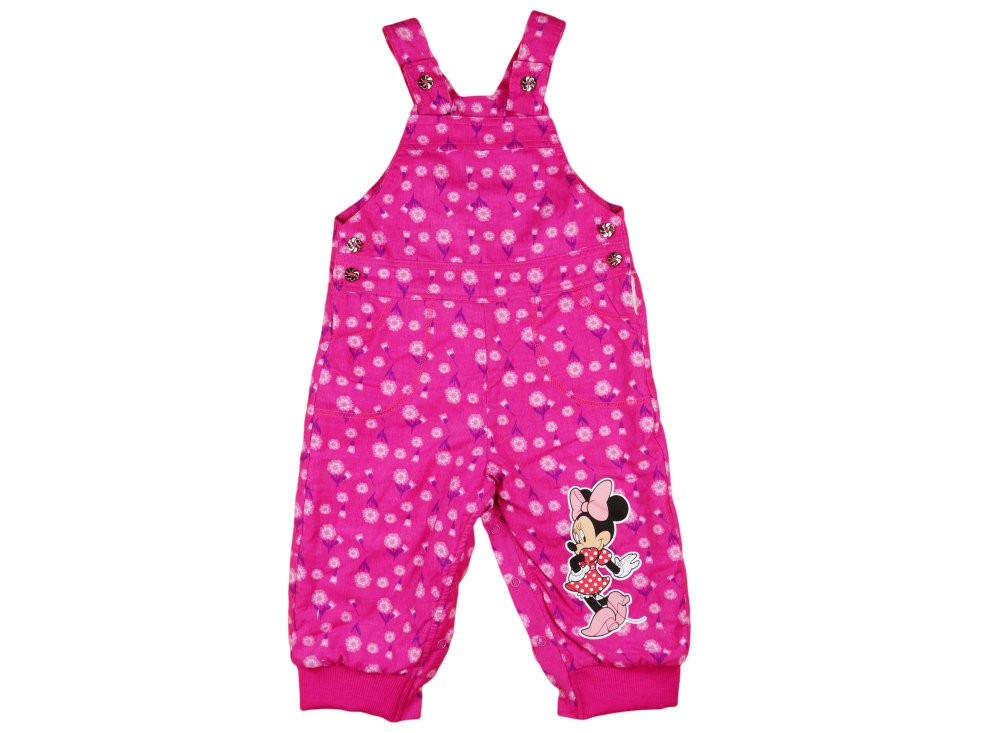 babashop.hu - Disney Minnie lányka bélelt virágos kord kertésznadrág