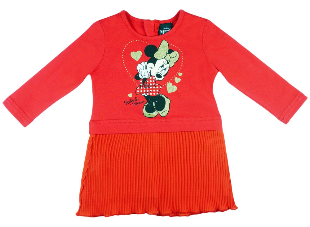 babashop.hu - Disney Minnie hosszú ujjú lányka ruha pliszírozott muszlinnal