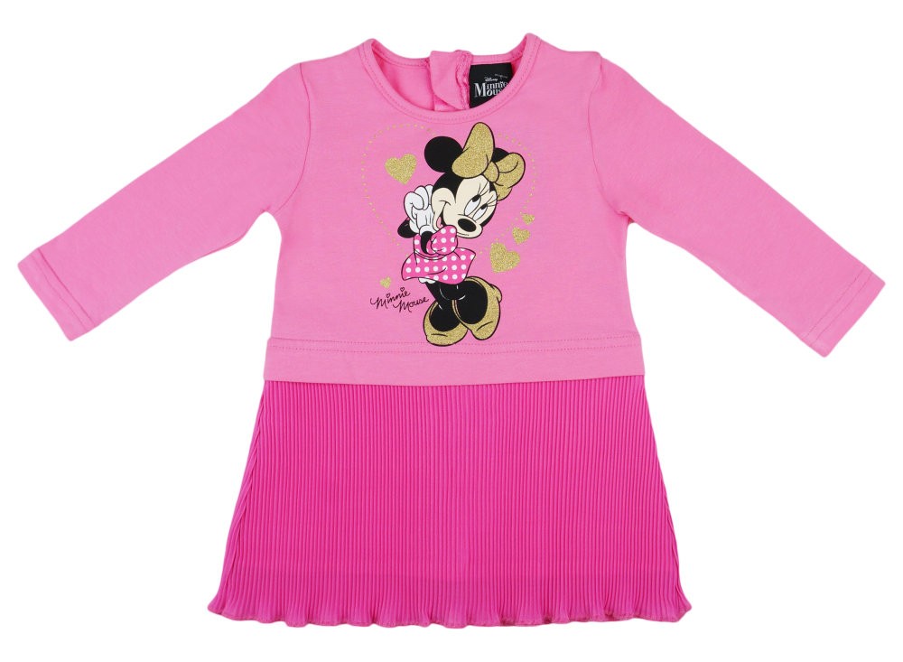 babashop.hu - Disney Minnie hosszú ujjú lányka ruha pliszírozott muszlinnal