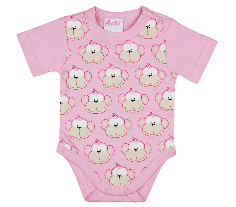 babashop.hu - Monkey majom mintás rövid ujjú baba body (kombidressz)