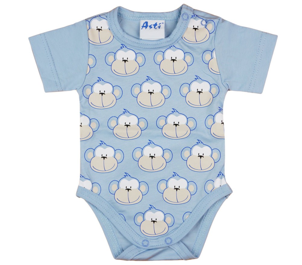 babashop.hu - Monkey majom mintás rövid ujjú baba body (kombidressz)