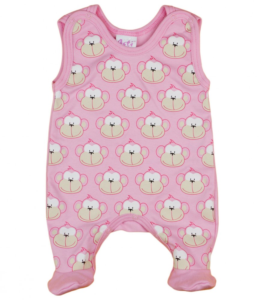babashop.hu - Monkey majom mintás baba ujjatlan rugdalózó