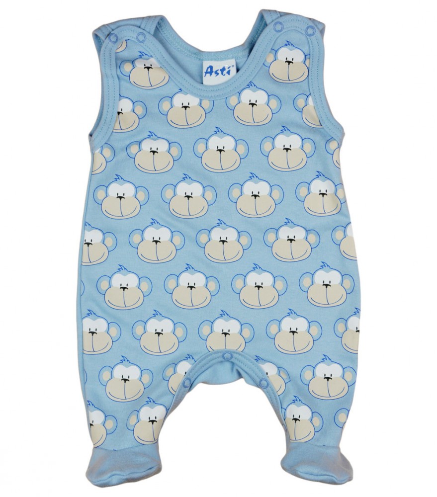 babashop.hu - Monkey majom mintás baba ujjatlan rugdalózó