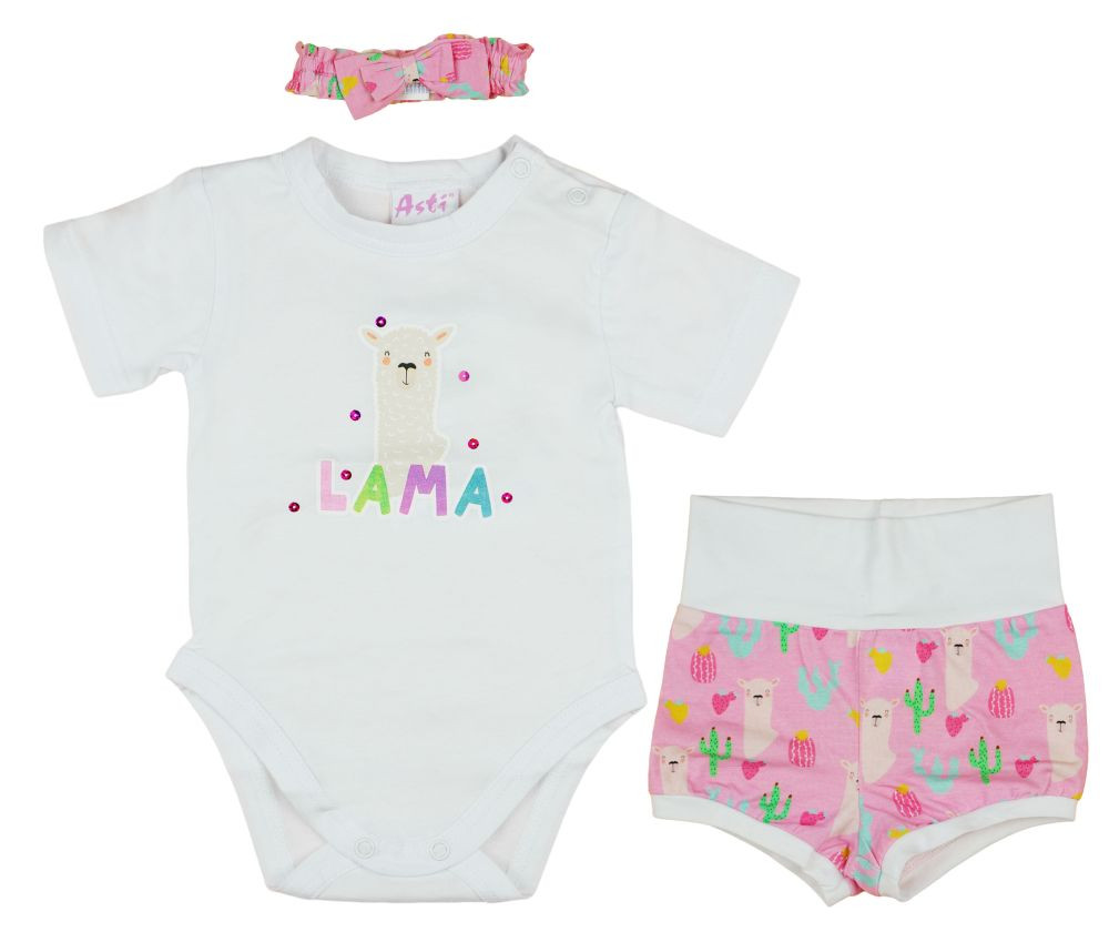 babashop.hu - Láma mintás 3 részes baba szett