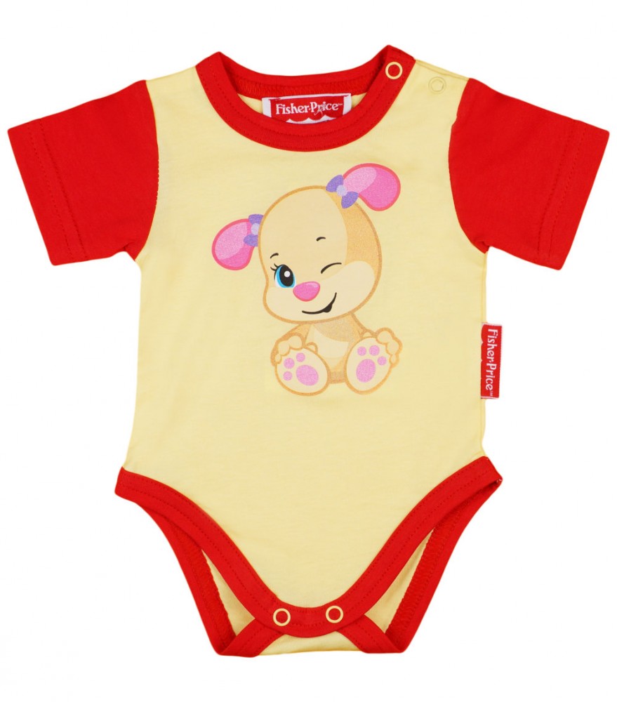 babashop.hu - Fisher-Price Kutyushugi mintás baba body (kombidressz)