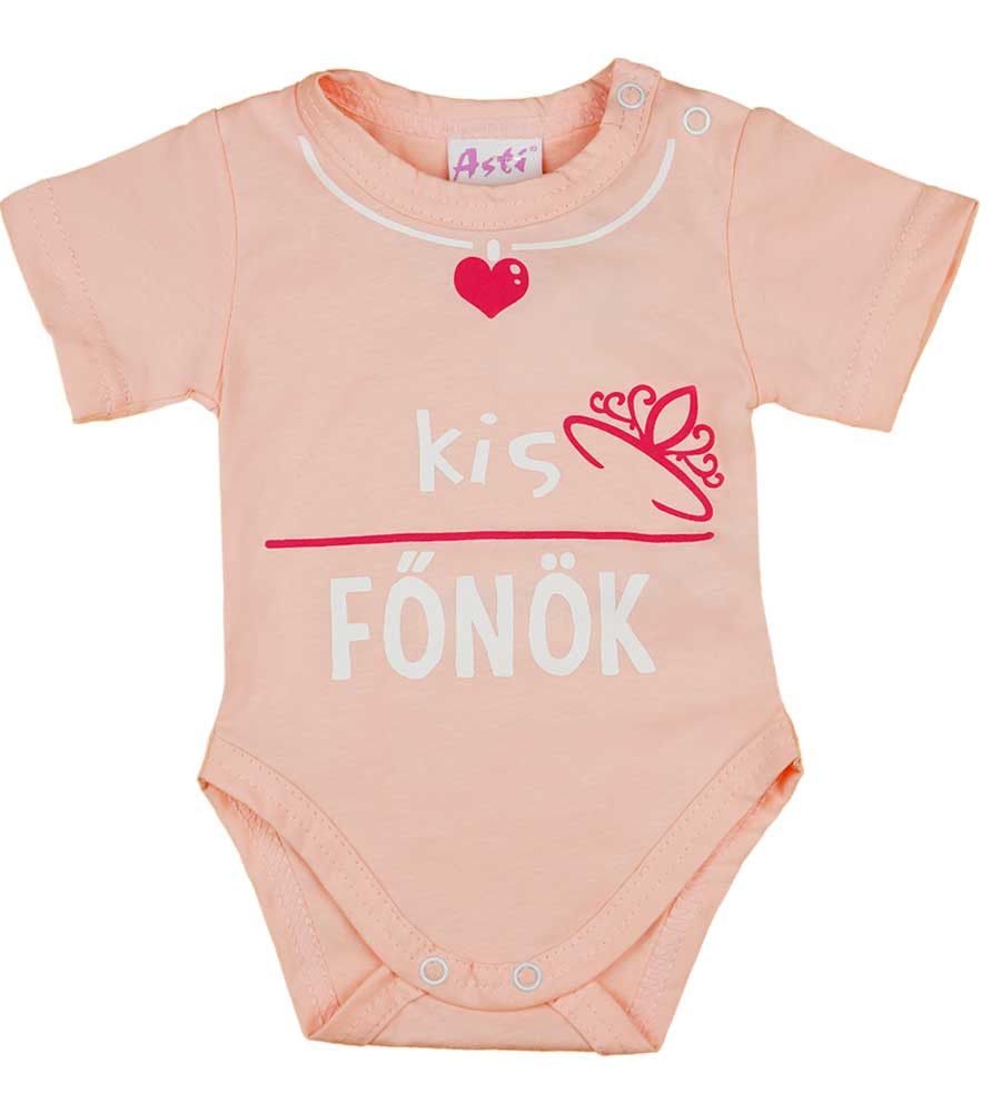 babashop.hu - "Kis főnök" feliratos rövid ujjú baba body