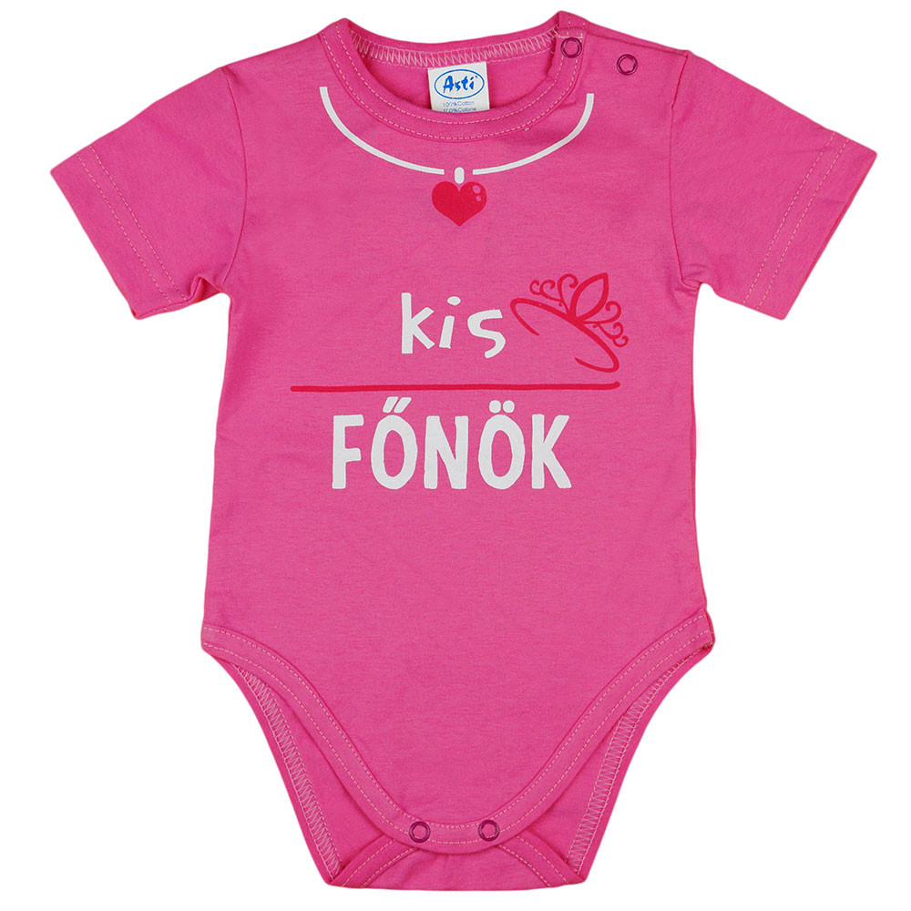 babashop.hu - "Kis főnök" feliratos rövid ujjú baba body