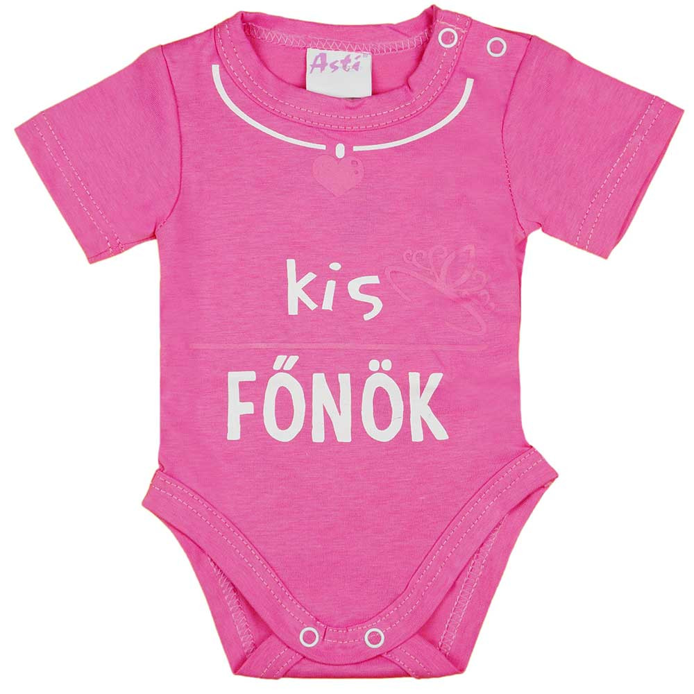 babashop.hu - "Kis főnök" feliratos rövid ujjú baba body