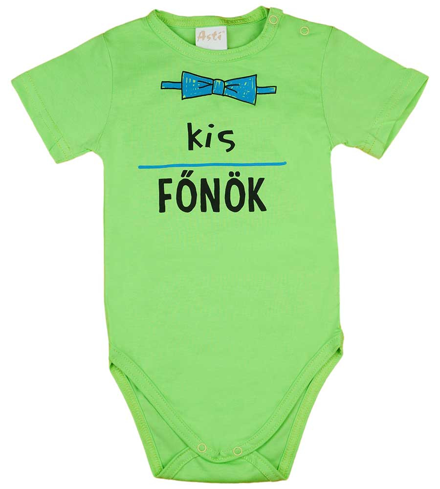 babashop.hu - "Kis főnök" feliratos rövid ujjú baba body