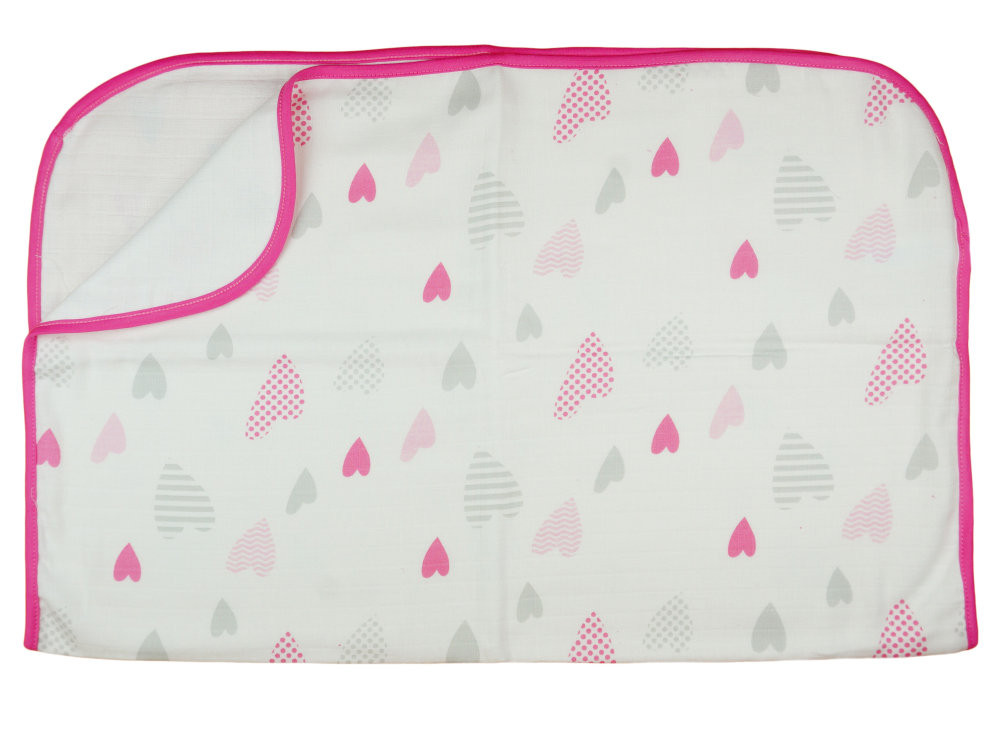 babashop.hu - Tetra textil babatakaró 70x90cm - szívecskés