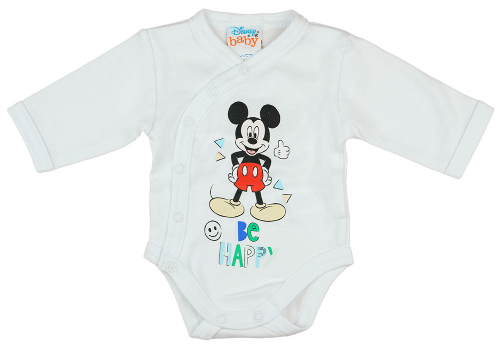babashop.hu - Disney Mickey "Be happy" elöl patentos baba body