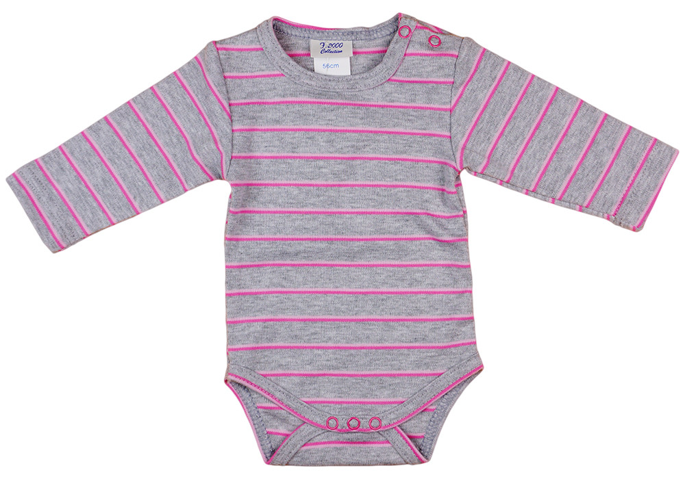 babashop.hu - Csíkos pamut vállonpattentos baba body
