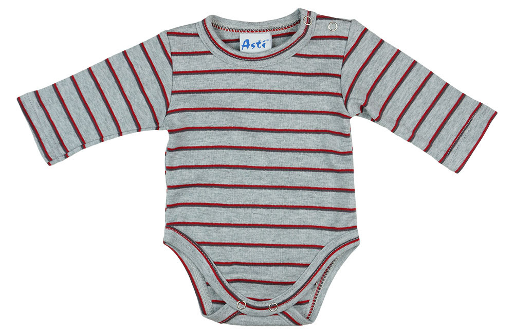 babashop.hu - Csíkos pamut vállonpattentos baba body