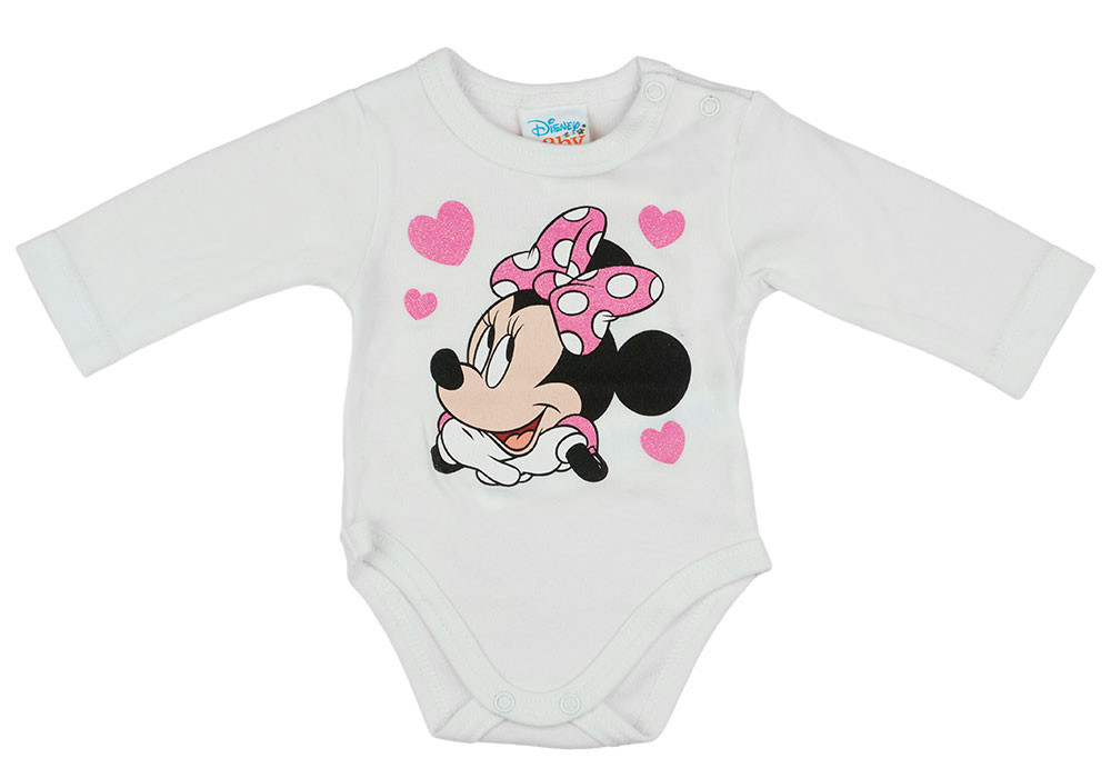 babashop.hu - Disney Minnie szívecskés glitteres hosszú ujjú baba body