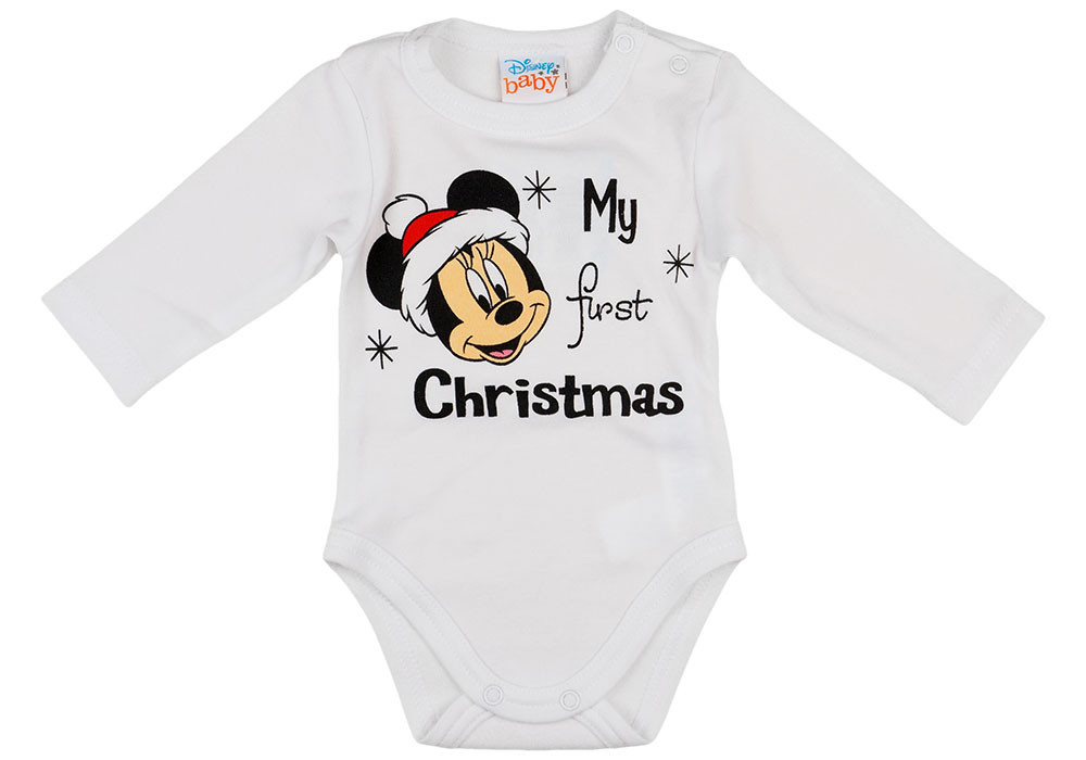 babashop.hu - Disney Minnie "My first christmas" feliratos karácsonyi hosszú ujjú baba body