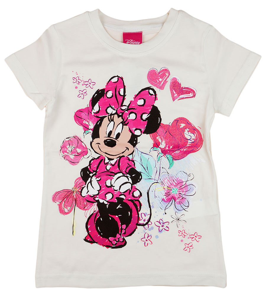 babashop.hu - Disney Minnie szíves| virágos lányka póló