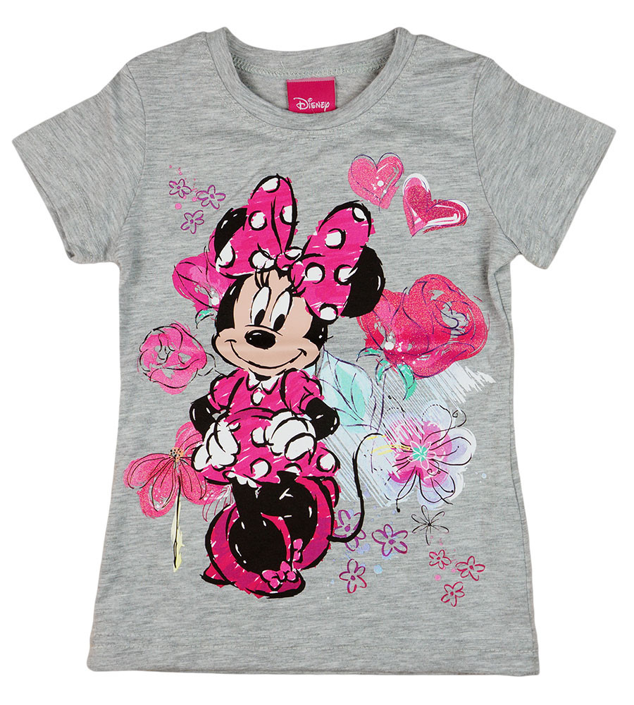 babashop.hu - Disney Minnie szíves| virágos lányka póló