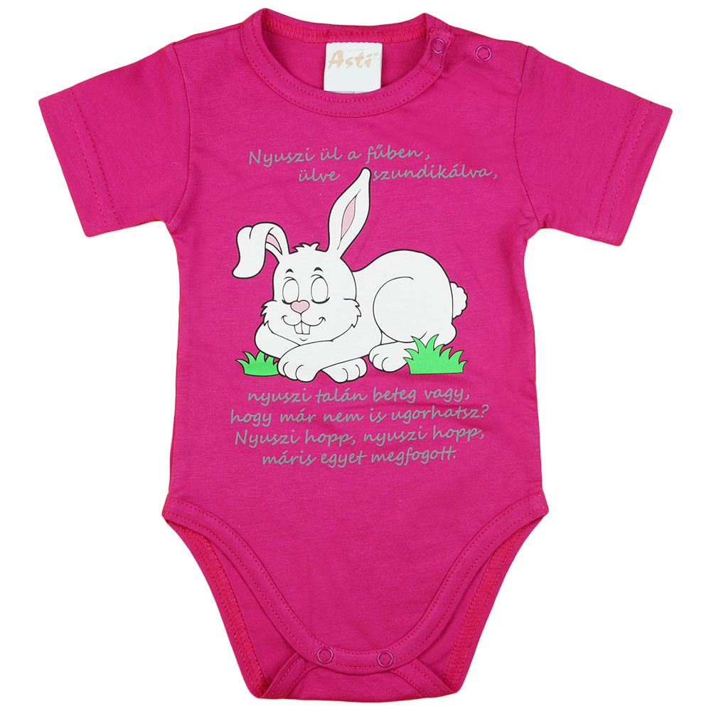 babashop.hu - Nyuszis feliratos rövid ujjú baba body