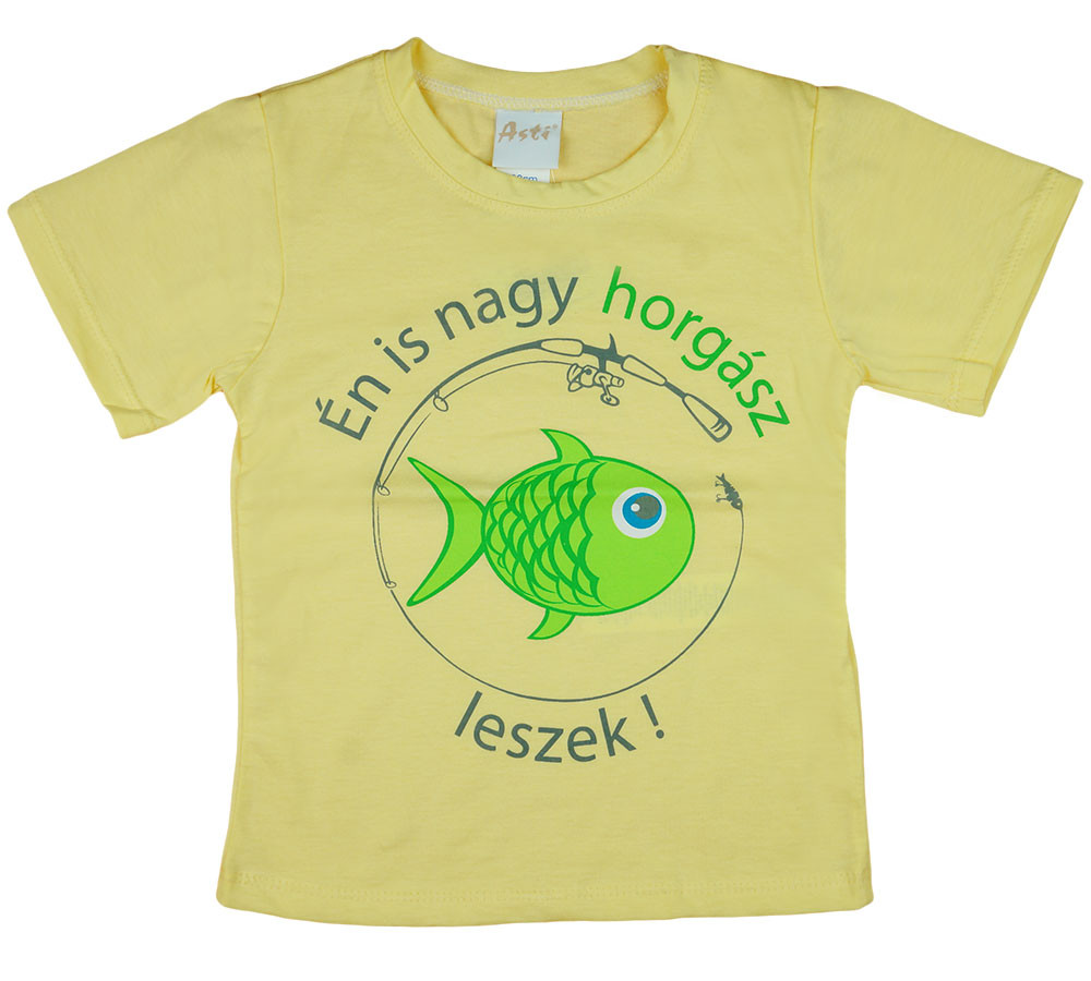 babashop.hu - "Én is nagy horgász leszek!" feliratos rövid ujjú fiú póló