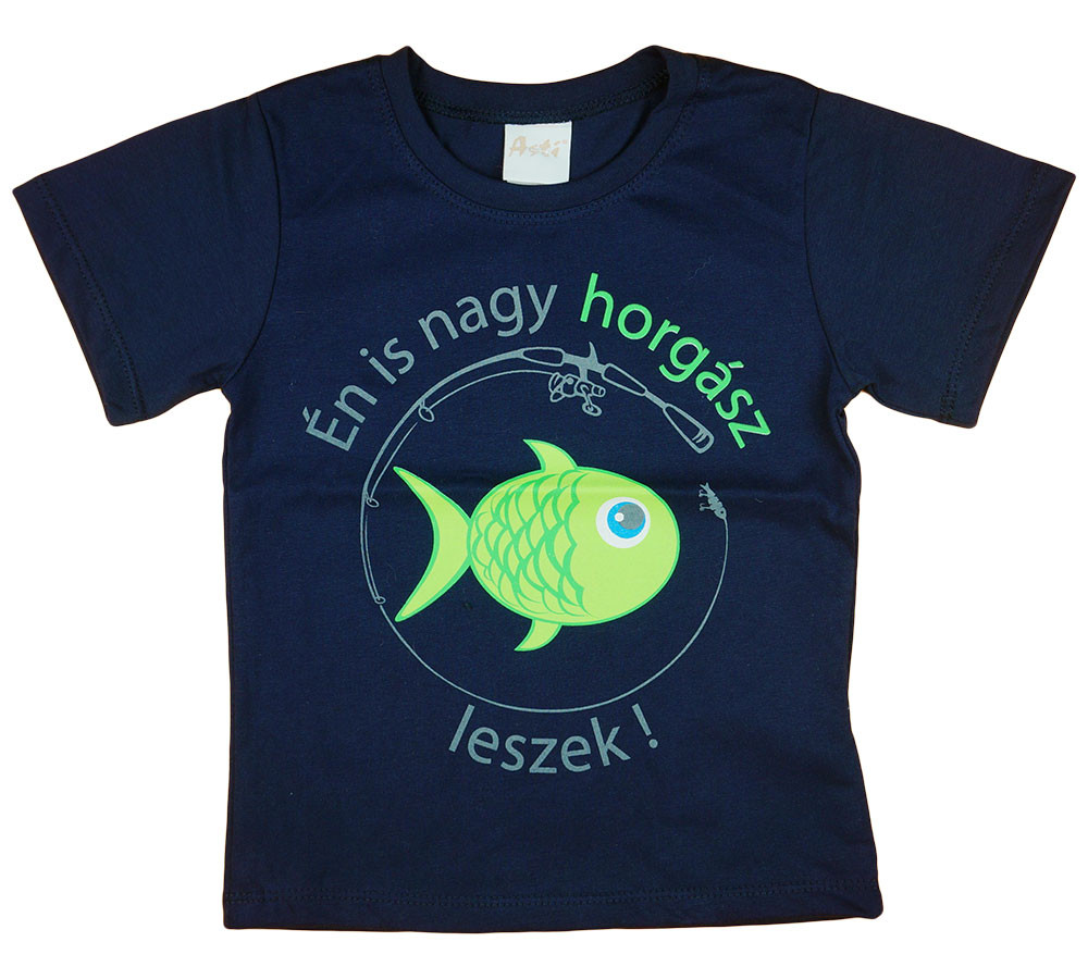 babashop.hu - "Én is nagy horgász leszek!" feliratos rövid ujjú fiú póló