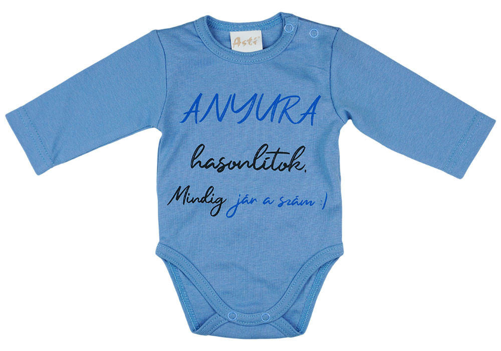babashop.hu - "Anyura hasonlítok. Mindig jár a szám :)" feliratos hosszú ujjú baba body