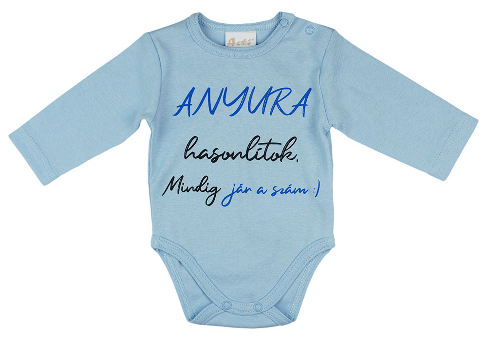 babashop.hu - "Anyura hasonlítok. Mindig jár a szám :)" feliratos hosszú ujjú baba body