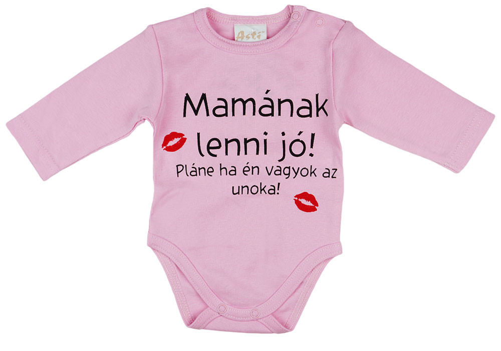 babashop.hu - "Mamának lenni jó" feliratos hosszú ujjú baba body