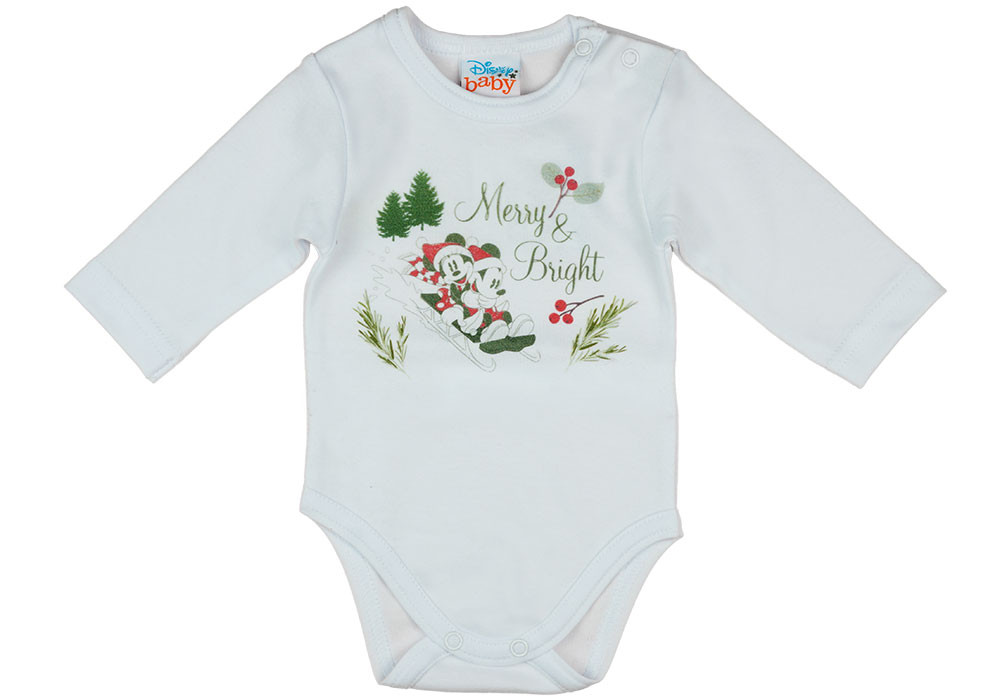babashop.hu - Disney Mickey és Minnie vintage karácsonyi hosszú ujjú baba body