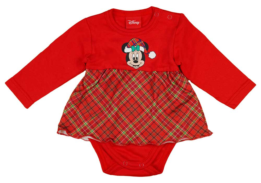 babashop.hu - Disney Minnie karácsonyi szoknyás baba body piros