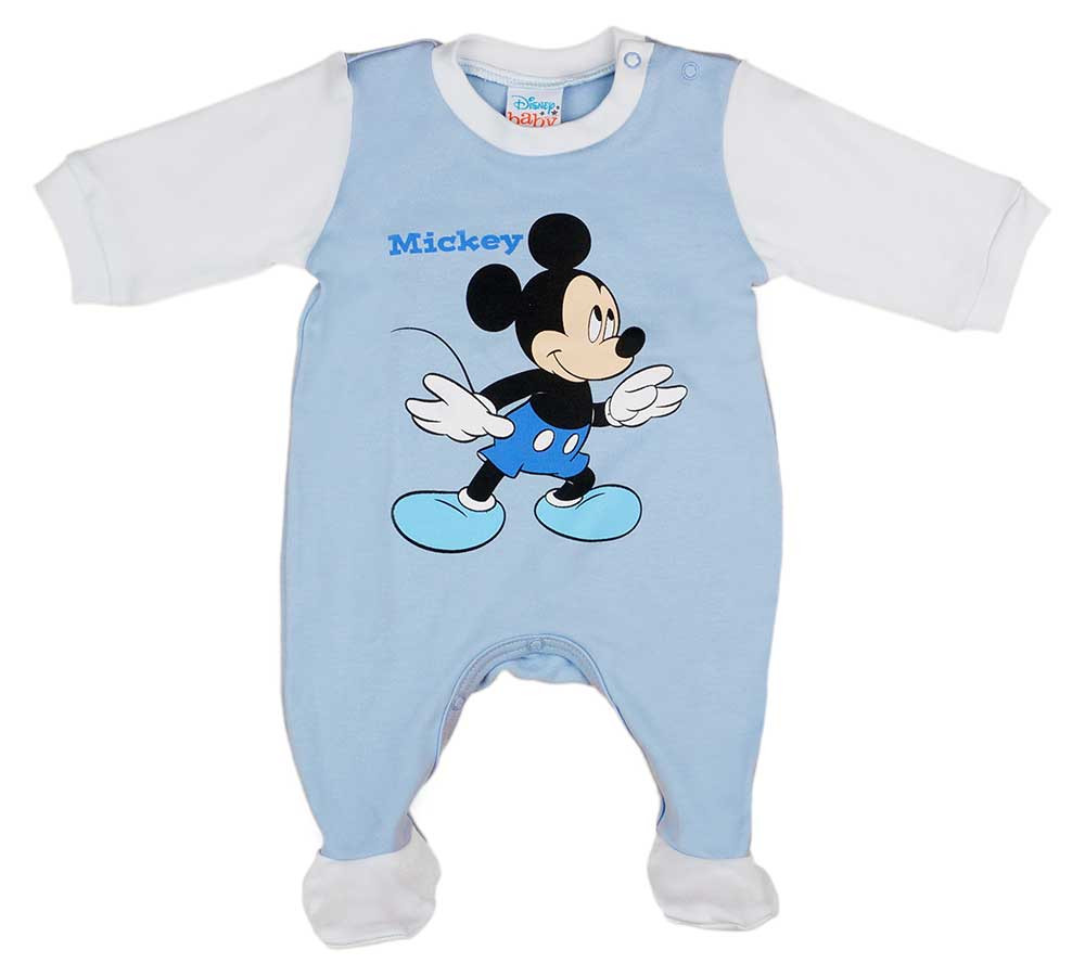 babashop.hu - Disney Mickey vékony pamut hosszú ujjú rugdalózó
