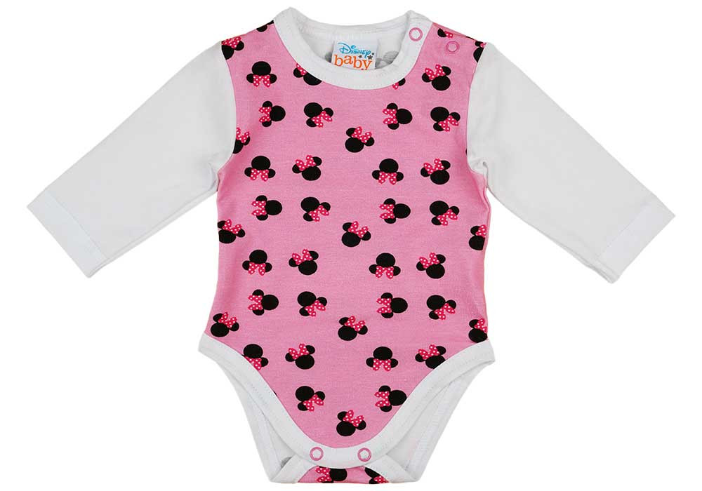 babashop.hu - Hosszú ujjú baba body Minnie egér mintával nyomva