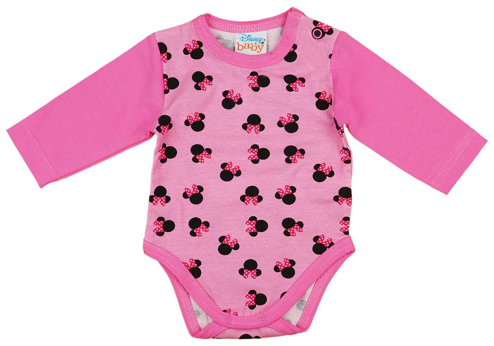 babashop.hu - Hosszú ujjú baba body Minnie egér mintával nyomva