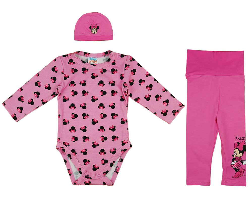 babashop.hu - 3 részes kislány baba szett Minnie egér mintával