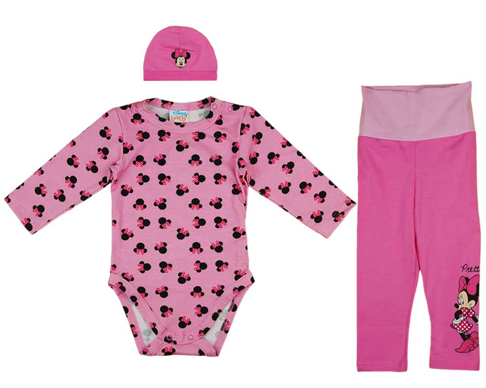 babashop.hu - 3 részes kislány baba szett Minnie egér mintával