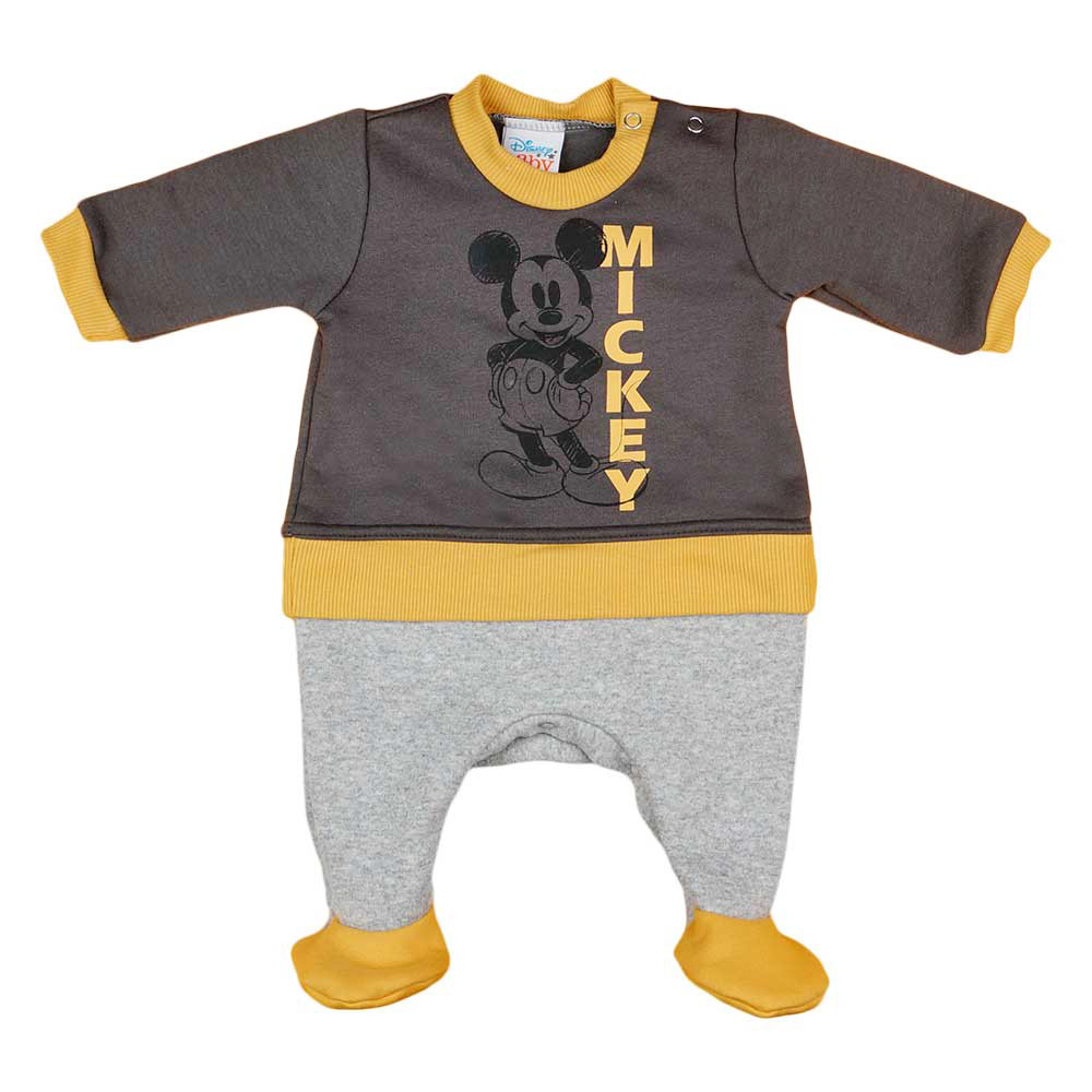 babashop.hu - Hosszú ujjú belül bolyhos baba rugdalózó Mickey egér mintával