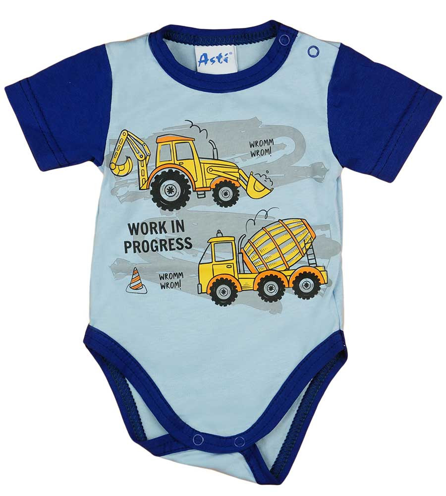 babashop.hu - Rövid ujjú baba body munkagépes mintával