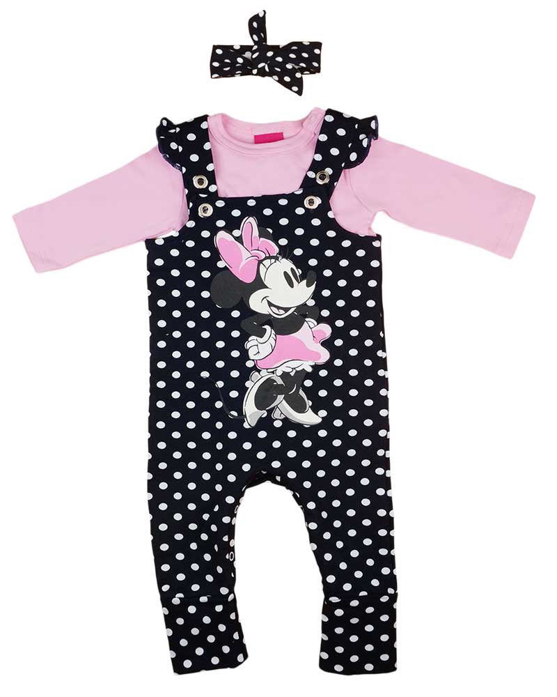 babashop.hu - 3 részes kislány kantáros baba nadrág szett Minnie mintával