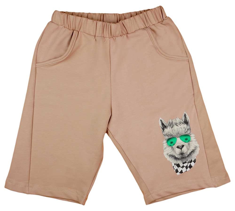babashop.hu - Pamut fiú bermuda láma mintával