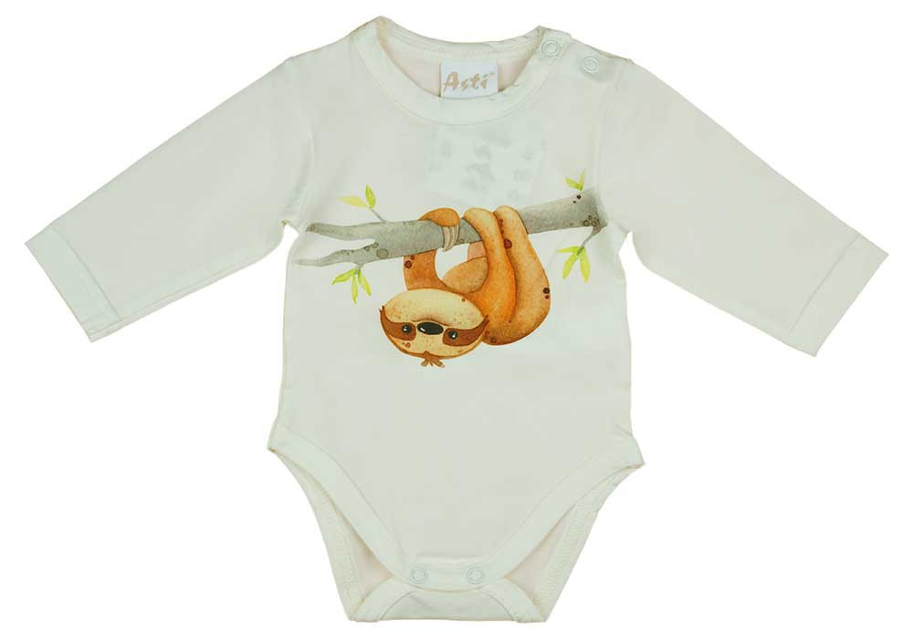 babashop.hu - Hosszú ujjú baba body lajhár mintával