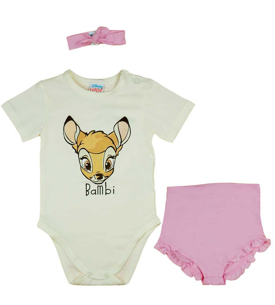 babashop.hu - Rövidnadrágos kislány babaruha szett Bambi mintával