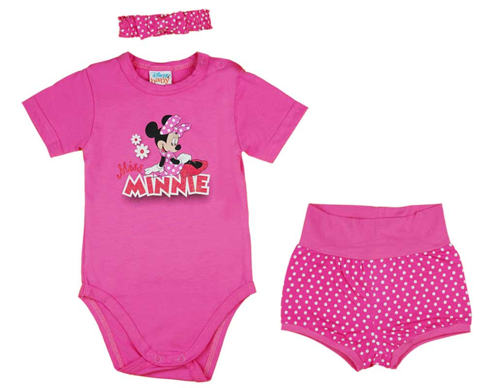 babashop.hu - Nyári 3 részes rövidnadrágos baba szett Minnie egér mintával