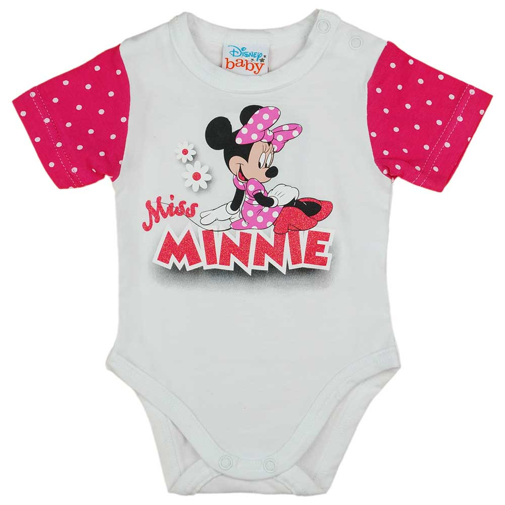 babashop.hu - Rövid ujjú baba body csillámos Minnie egér mintával